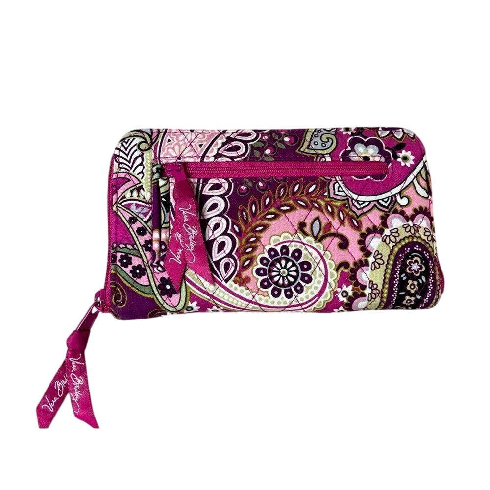 Vera Bradley 2010 "Very Berry Paisley" Hope Toile Hidden Wristlet‎ Wallet Pink